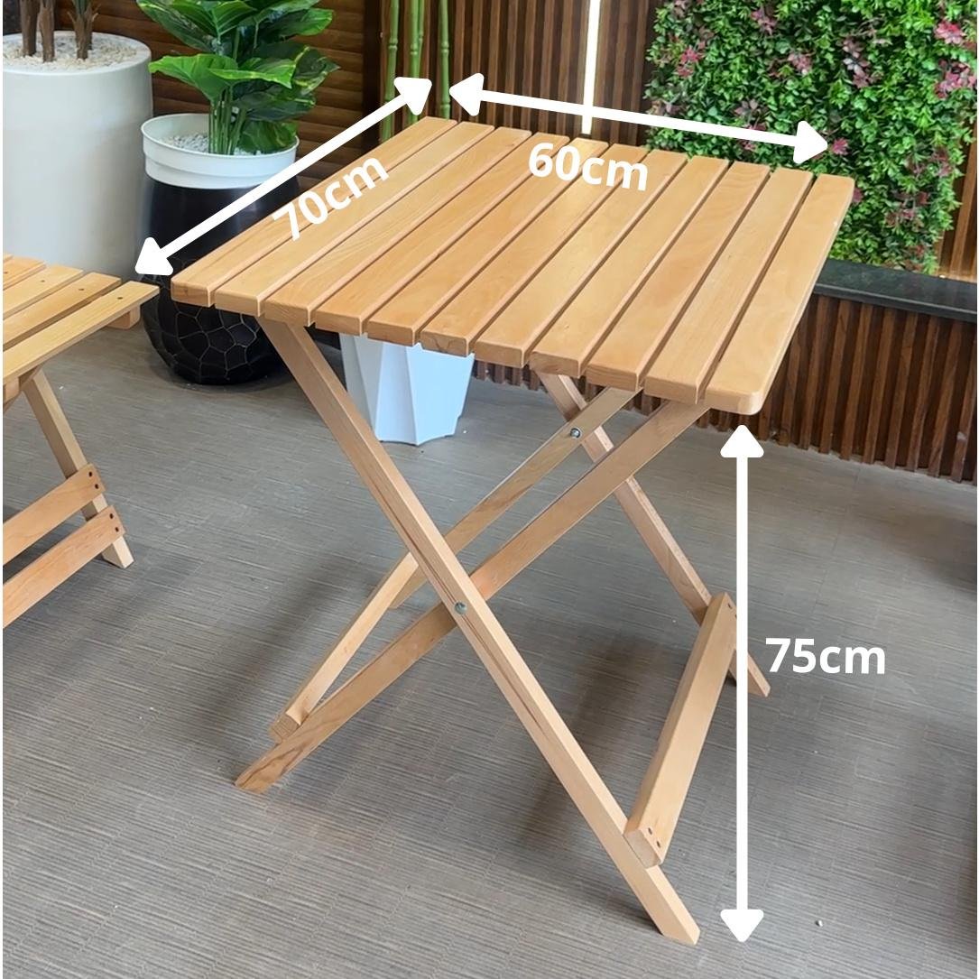 Ensemble Bistrot Table + 2 Chaise 100% Hêtre 